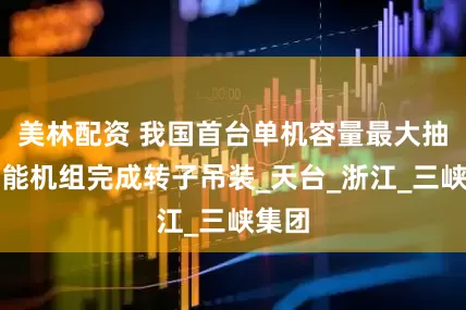 美林配资 我国首台单机容量最大抽水蓄能机组完成转子吊装_天台_浙江_三峡集团