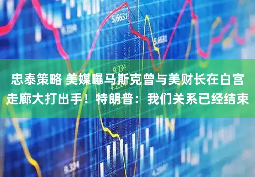 忠泰策略 美媒曝马斯克曾与美财长在白宫走廊大打出手！特朗普：我们关系已经结束