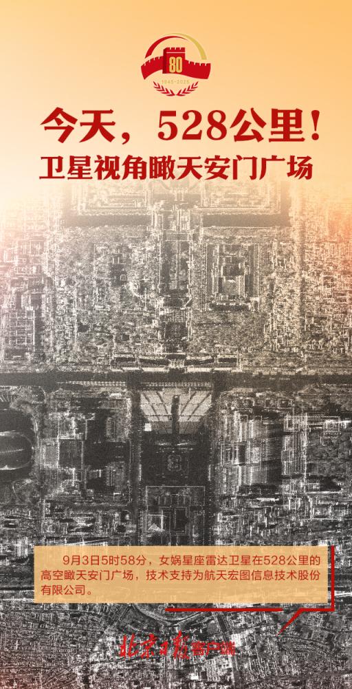 九连阳 今天，528公里！卫星视角瞰天安门广场